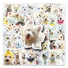 특별한 상점 방수 pvc 스티커 노트북 캐리어 다이어리 꾸미기 50종 세트, 웨스트 고지, 1세트