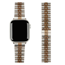 MOHARLAB Apple Watch 超薄五珠金屬錶帶 38 / 40 / 41 / 42mm, Apple Watch 2 / 3(38mm) / 4 / 5 / 6 / SE / SE2(40mm) / 7 / 8 / 9(41mm) / 10(42mm), 玫瑰金