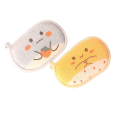 푸트로랩 부드러운 극세사 스펀지 목욕 타올 2종 세트, 옐로우, 블루, 1세트