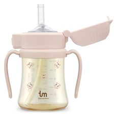 토비앤몰리 PPSU 원터치 락 빨대컵, 180ml, 1개, 돗람이핑크