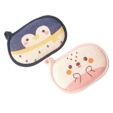 푸트로랩 부드러운 극세사 스펀지 목욕 타올 2종 세트, 네이비 블루, 핑크, 1세트