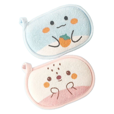 Futurolab 柔軟超細纖維海綿浴巾 2件組, 1套, 藍色, 粉紅色