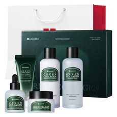 LEADERS 麗得姿 綠色膠原蛋白保養品 5種組+購物袋, 1組
