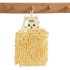 귀여운 동물 모양 보들 보들 핸드 타월, 옐로우, 1개