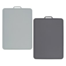 SiliconStory 白金矽膠雙面砧板 藍灰色 + 炭灰色 大型套組, 1套, 砧板2款