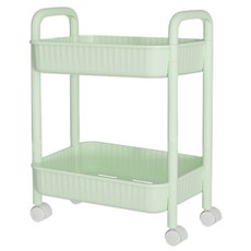 KOOMI 多用途移動式縫隙手推車 4W287, 薄荷綠, 2層