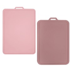 SiliconStory 鉑金矽膠雙面砧板 粉彩粉 + 粉紅色套組 大型, 1套, 砧板2種