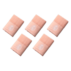 리빙헤븐 순면 고리 핸드타월 55g, 핑크, 5개