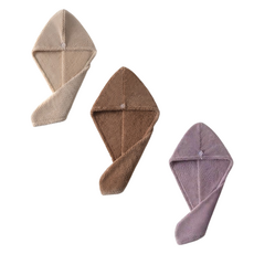 Taminayo 乾髮巾3件組, 1套, 米色, 棕色, 紫色