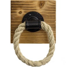 Mondspot 浴室 廚房 客廳 木製 原木 繩索 衛生紙架 14 x 13.3 x 7 cm RB20675, 1個, 棕色