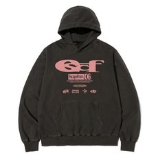 Escapefrom 粉紅色 ESCF Logo 拼貼印花顏料染色連帽T恤