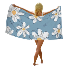 특대형 수영 바스 비치 타월 90 x 180 cm, 하늘과 꽃, 1개
