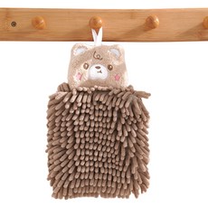 귀여운 동물 모양 보들 보들 핸드 타월, 브라운, 1개