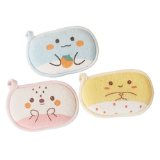 부드러운 극세사 스펀지 목욕 타올 3종 세트, 블루, 핑크, 옐로우, 1세트