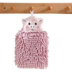 귀여운 동물 모양 보들 보들 핸드 타월, 핑크, 1개