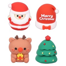 Black Tree聖誕攜帶式削鉛筆機4件組, 1套, 聖誕老人, 聖誕帽, 魯道夫, 聖誕樹