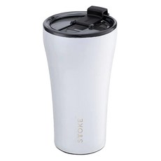 STTOKE 掀蓋式陶瓷保溫杯, 天使白, 350ml, 1個