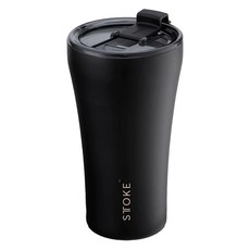 STTOKE 掀蓋式陶瓷保溫杯, 奢華黑, 350ml, 1個