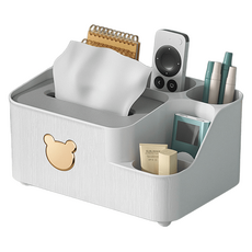 Redbumbum 多用途收納面紙盒兼小物收納盒, 白色, 1個