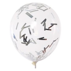 컨페티풍선 30cm, 김가루 실버, 50개