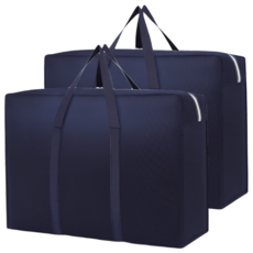 위드웨일 대용량 캠핑 수납 정리 부직포 이불 가방, 네이비, 2개