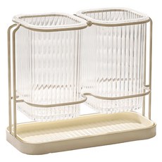 American Road Butterful 家居裝飾2格餐具筒 RK2266, 奶油色, 1個