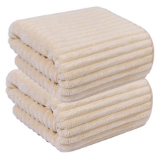 沐浴沙灘巾特大號 90 x 175cm, 淺褐色, 2個