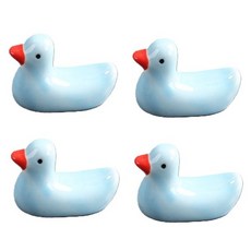 귀여운 오리 세라믹 젓가락 받침대, 블루, 4개