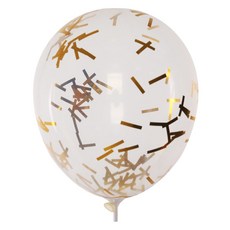 五彩紙屑氣球 30cm, 金色碎紙片, 30個