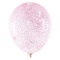 五彩紙屑氣球 30cm, 粉紅圓珠, 30個