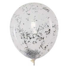 컨페티풍선 30cm, 글리터 실버, 50개
