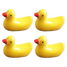 可愛鴨子陶瓷筷架, 4個, 黃色