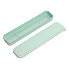 北歐風彩色便攜式餐具收納盒 24cm, 綠色, 1個