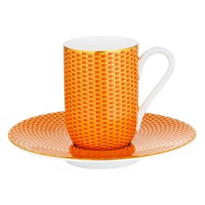 Raynaud Limoges Trésor 濃縮咖啡杯盤組, 1套, 橘色