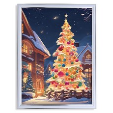 Npic Art 畫框式鑽石畫 DIY 套組 雪樹 30 x 40 cm MK087, 1套, 混合色