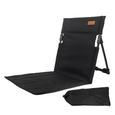戶外露營野餐便攜式靠背地板椅, 1個, 摩登黑