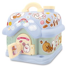 Molang 軟萌貼紙裝飾奶油屋存錢筒套組, 藍色, 1套