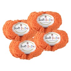 YEONIL Soft BeBe 超細纖維毛線, 26橙, 4個