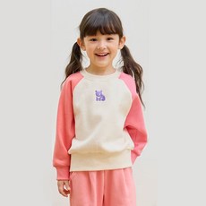 Uravi 兒童刺繡刷毛大學T上下衣套裝