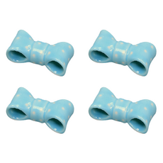 Rina Blue 陶瓷蝴蝶結筷架, 天藍色, 4個