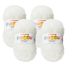 YEONIL 健康菜瓜布編織線 80g, 4個, 01 白色