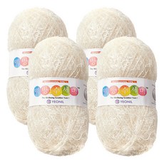 연일섬유 웰빙 수세미 뜨개실, 24 아이보리, 4개