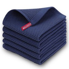 Living Heaven 純棉蜂巢掛環手巾, 5個, 海軍藍