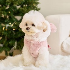 Puppy Dream 狗狗蓬鬆絨毛可拆卸牽繩冬季背心 00122, 1個, 粉紅色