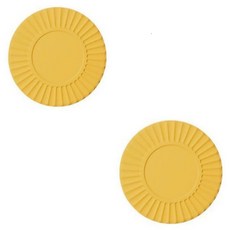 솔브리빙 실리콘 냄비받침 원형, 옐로우, 2개