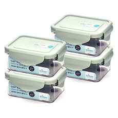 셰프웨어 클리어플러스 밀폐용기 직사각 400ml, 4개, 단품