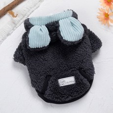 Cat' S Dream 寵物羊羔毛口袋連帽T恤 00018, 灰色, 1個