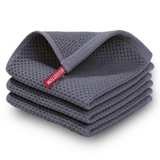 Living Heaven 純棉蜂巢掛環手巾, 3個, 灰色