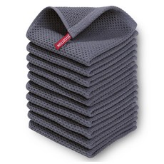 Living Heaven 純棉蜂巢掛環手巾, 10個, 灰色