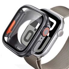 ZELSEN Apple Watch 兼容 Ultra 變身 全包覆一體式 9H 鋼化玻璃保護殼 46mm, 太空灰, 1個